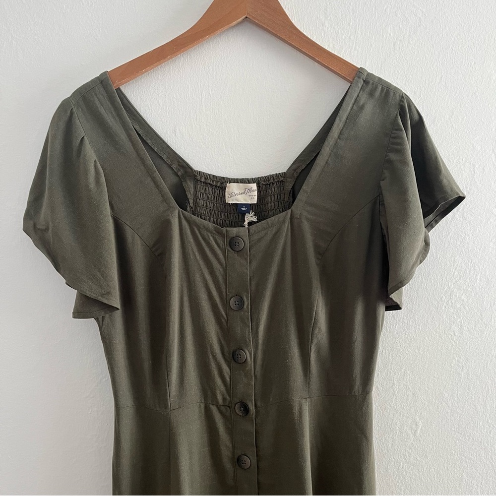 Universal Thread Olive Green Button-Front Mini Dress - Picture 2 of 8